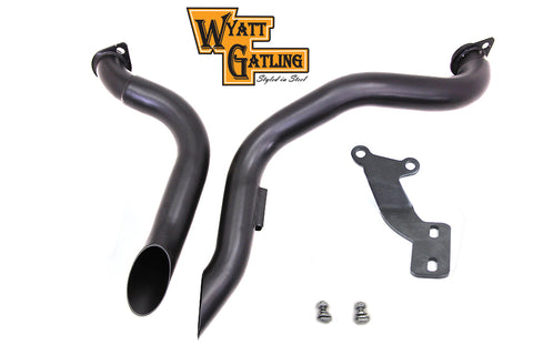 Black Wyatt Gatling Down Draft Drag Pipes - V-Twin Mfg.