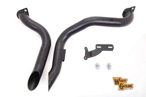 Black Wyatt Gatling Down Draft Drag Pipes - V-Twin Mfg.