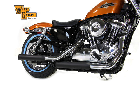 Wyatt Gatling Black Side Slash Muffler Set - V-Twin Mfg.