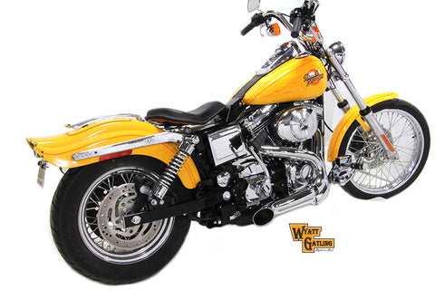 Chrome Wyatt Gatling 2 into 1 Exhaust Pipe Header Kit - V-Twin Mfg.