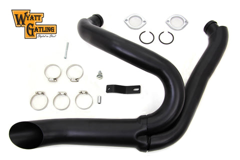 Black Wyatt Gatling 2 into 1 Exhaust Pipe Header Kit - V-Twin Mfg.