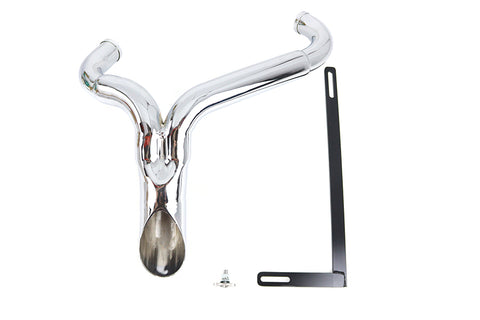 Wyatt Gatling  inchY inch Exhaust Pipe Header Chrome - V-Twin Mfg.