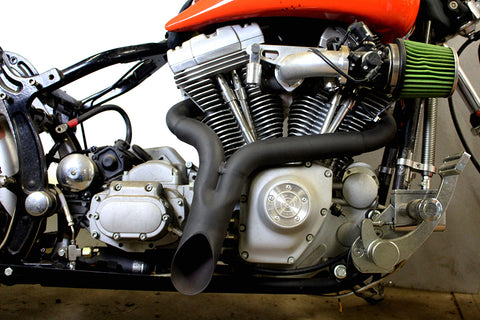 Wyatt Gatling  inchY inch Exhaust Pipe Header Black - V-Twin Mfg.