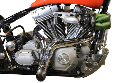 Wyatt Gatling  inchY inch Exhaust Pipe Header Chrome - V-Twin Mfg.