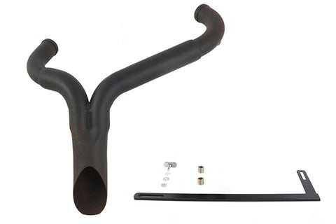 Wyatt Gatling  inchY inch Exhaust Pipe Header Black - V-Twin Mfg.