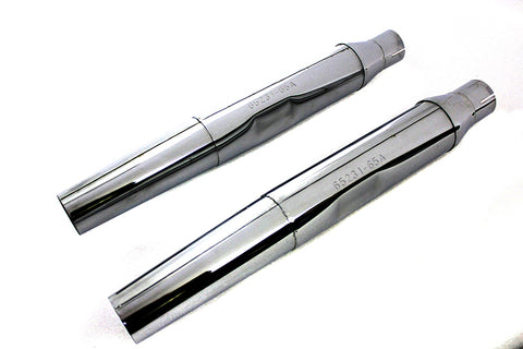Replica Tapered Muffler Embossed Chrome - V-Twin Mfg.