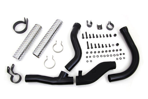 Black Replica Panhead Exhaust Header Kit - V-Twin Mfg.