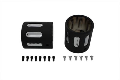 Black Revolver Tip Set For 4 inch Muffler - V-Twin Mfg.
