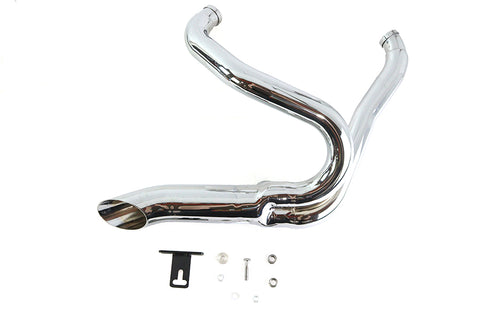 Chrome Wyatt Gatling 2 into 1 Exhaust Pipe Header Kit - V-Twin Mfg.