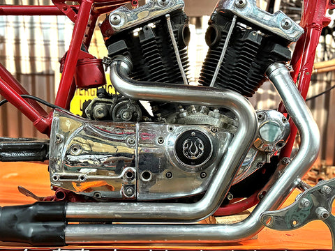 Alphabet XL Exhaust Header Set Raw - V-Twin Mfg.