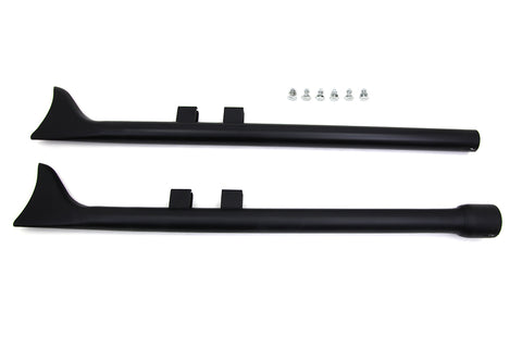 M8 36 inch Straight Fishtail Exhaust Extension Set Black - V-Twin Mfg.