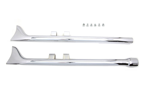 M8 36 inch Straight Fishtail Exhaust Extension Set Chrome - V-Twin Mfg.