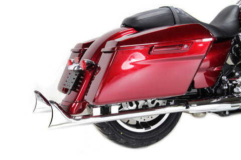 M8 33 inch Straight Fishtail Exhaust Extension Set Chrome - V-Twin Mfg.