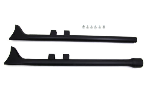 M8 36 inch Straight Fishtail Exhaust Extension Set Black - V-Twin Mfg.