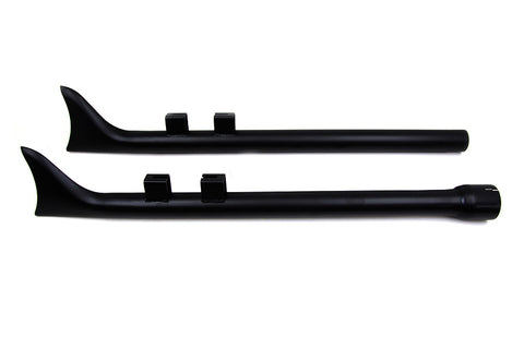 M8 33 inch Straight Fishtail Exhaust Extension Set Black - V-Twin Mfg.