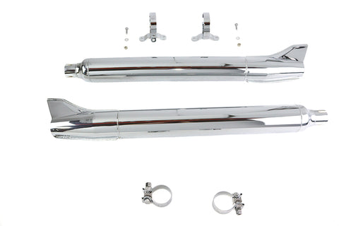 1961 Style Fishtail Muffler Kit Chrome - V-Twin Mfg.