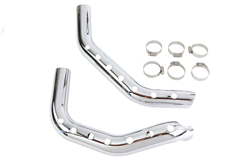 Drilled Heat Shield Set Chrome - V-Twin Mfg.