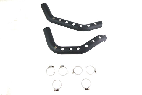 Drilled Heat Shield Set Black - V-Twin Mfg.