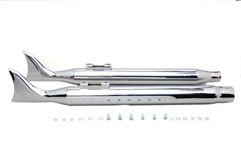 M8 Chrome Fishtail Muffler Set - V-Twin Mfg.