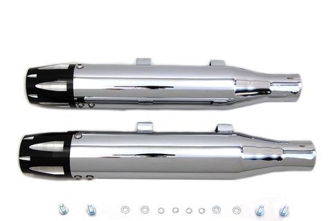 Chrome Highlighted Revolver Tip Muffler Set - V-Twin Mfg.