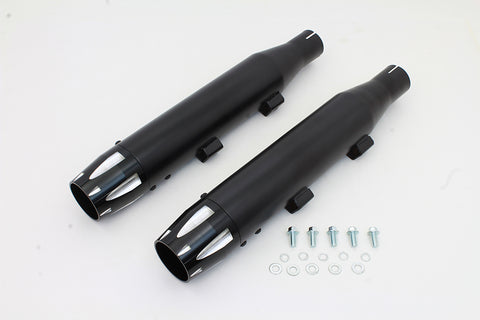 Black Highlighted Revolver Tip Muffler Set - V-Twin Mfg.