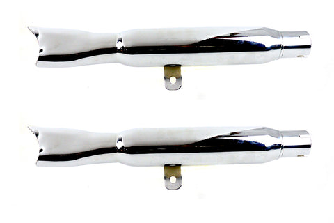 Mini Fishtail Muffler Set Chrome - V-Twin Mfg.