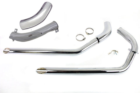 Wyatt Gatling Exhaust Drag Pipe Set Slash Cut Ends - V-Twin Mfg.