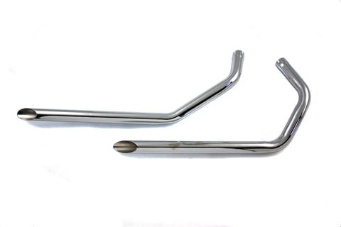 Wyatt Gatling Exhaust Drag Pipe Set Slash Cut Ends - V-Twin Mfg.