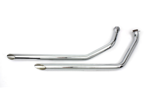 MCM Exhaust Drag Pipe Set Slash Cut Chrome - V-Twin Mfg.