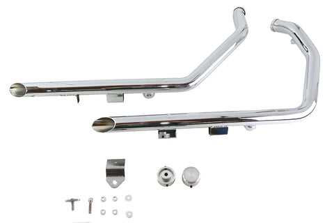 Wyatt Gatling Exhaust Drag Pipe Set Slash Cut - V-Twin Mfg.