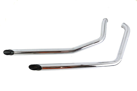 Exhaust Drag Pipe Set with Short Black Slash Tips - V-Twin Mfg.