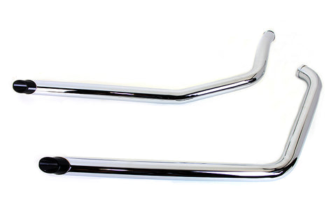 Exhaust Drag Pipe Set with Short Black Slash Tips - V-Twin Mfg.