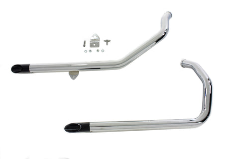Wyatt Gatling Exhaust Drag Pipe Set With Black Slash Tips - V-Twin Mfg.