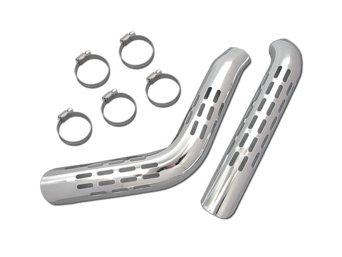 Exhaust Heat Shield Set Perforated Style Chrome - V-Twin Mfg.