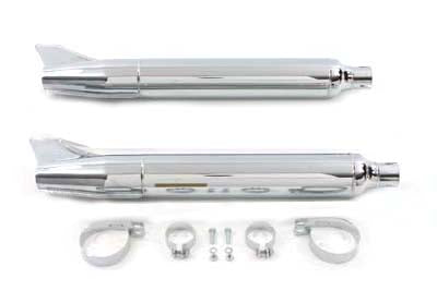 Replica Fishtail Muffler Set Chrome - V-Twin Mfg.