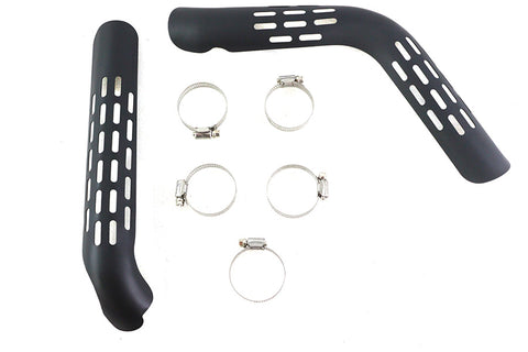 Exhaust Heat Shield Set Perforated Style Black - V-Twin Mfg.