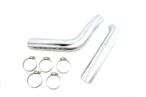 Ribbed Heat Shield Set Chrome - V-Twin Mfg.