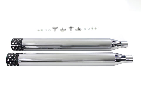 Muffler Set with Black Shooter Style Ends - V-Twin Mfg.