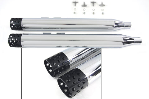 Muffler Set with Black Shooter Style Ends - V-Twin Mfg.