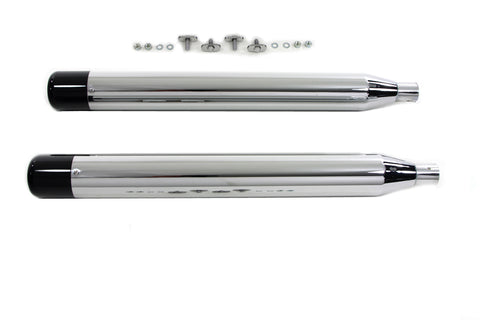 Muffler Set with Black Hollow Point End Tips - V-Twin Mfg.
