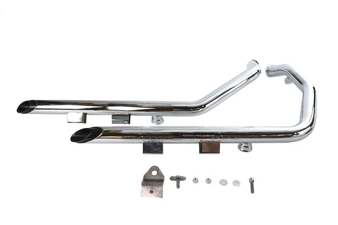 Wyatt Gatling Exhaust Drag Pipe Set Slash Cut Chrome - V-Twin Mfg.