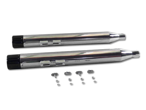 Muffler Set with Black Revolver End Tips - V-Twin Mfg.