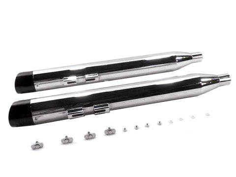 Chrome Muffler Set with Slash Cut End Tips - V-Twin Mfg.