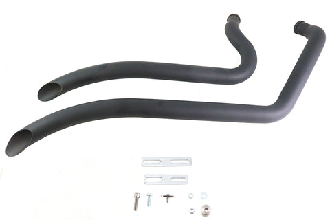 Wyatt Gatling Smooth Radius Pipe Set Black - V-Twin Mfg.