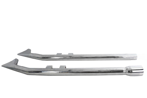 FLT Upsweep Straight Fishtail Set Chrome - V-Twin Mfg.