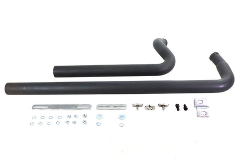 Exhaust Drag Pipe Set Black Shotgun Style - V-Twin Mfg.