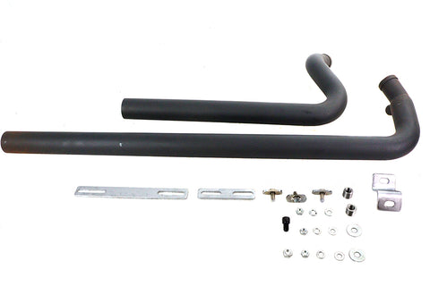 Exhaust Drag Pipe Set Black Shotgun Style - V-Twin Mfg.