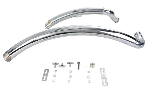 Wyatt Gatling Street Sweeper Exhaust Pipe Set Chrome - V-Twin Mfg.