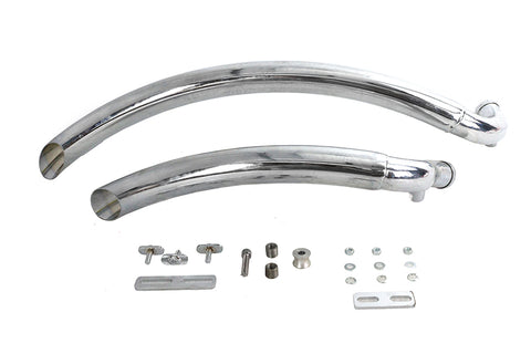 Wyatt Gatling Street Sweeper Exhaust Pipe Set Chrome - V-Twin Mfg.