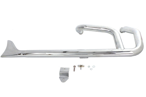 Wyatt Gatling 2:1 Fishtail Exhaust Header Pipe Chrome - V-Twin Mfg.